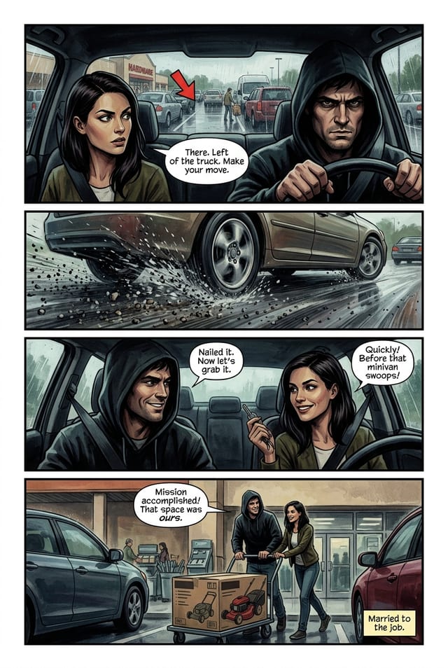 A sample interior page from a personalized comic book for husband, graphic novel style
